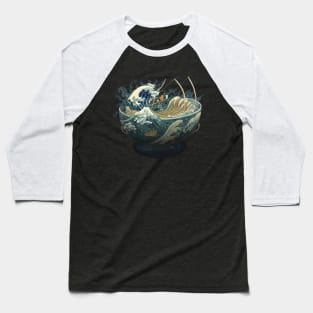 The Great Ramen Wave off Kanagawa Baseball T-Shirt